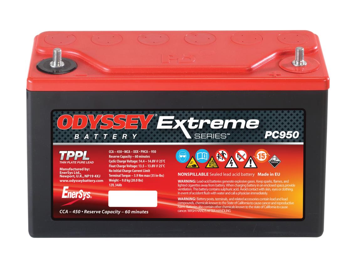 ODYSSEY PC950 12V 34Ah CCA 400 AGM 250