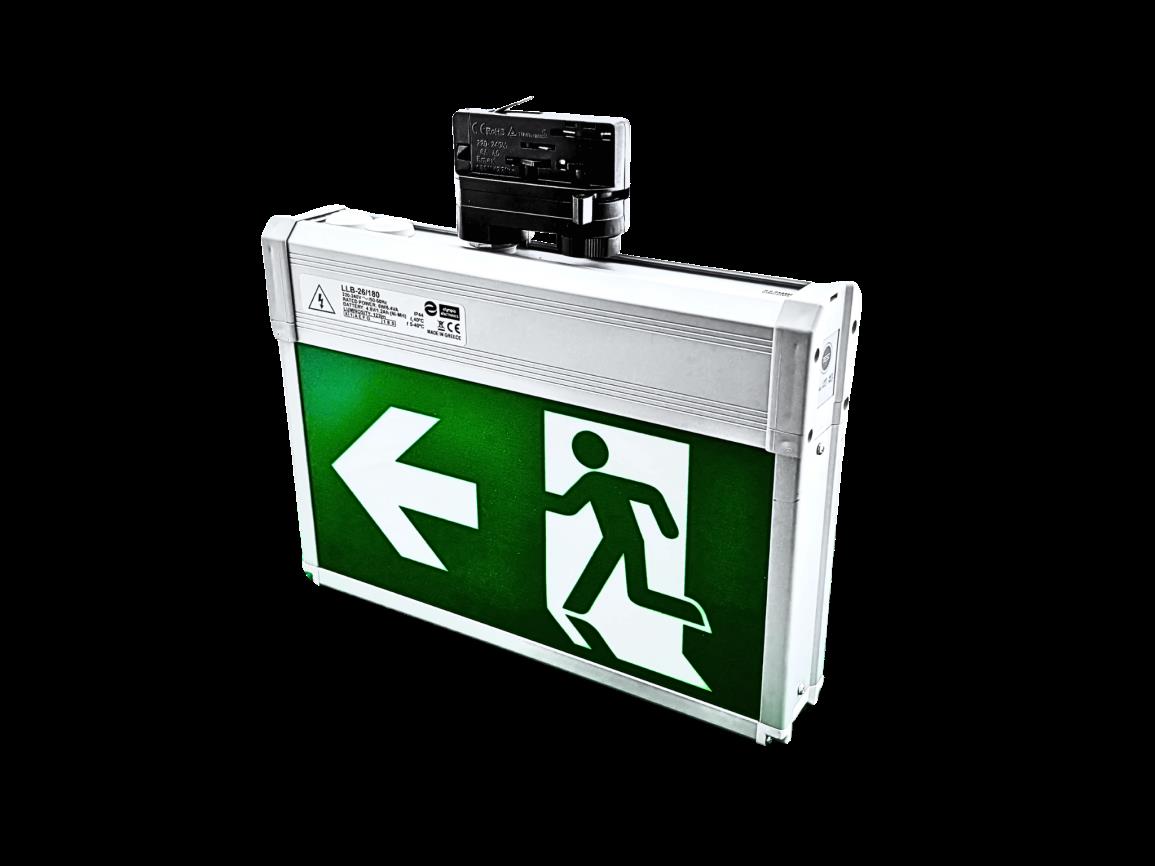 Noodverlichting LLB-26/180 Vluchtweg armatuur +spanningrail adapter